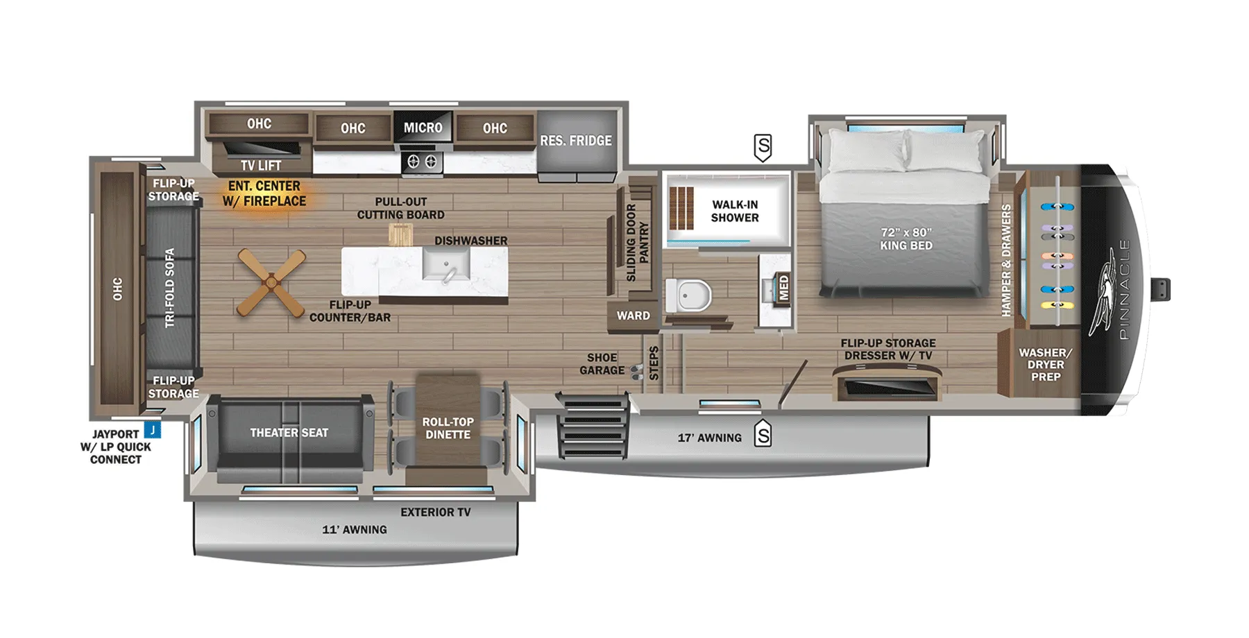 2026 Jayco Pinnacle 38KPTS - Floor plan