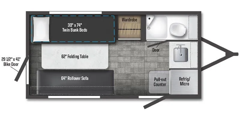 Winnebago HIKE 100 FLX H1316TB floor plan