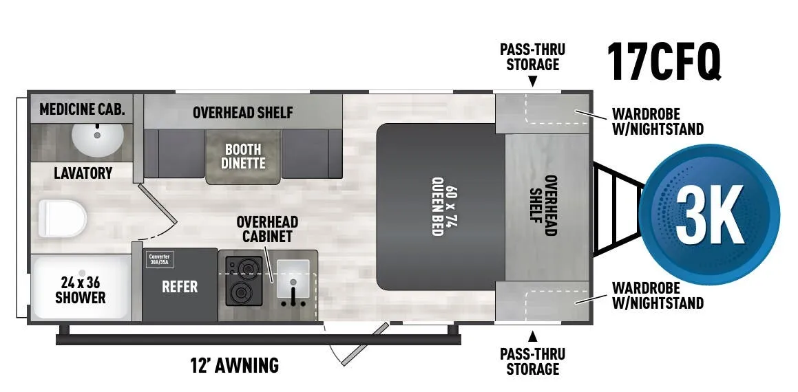 Coachmen Clipper 17CFQ floor plan