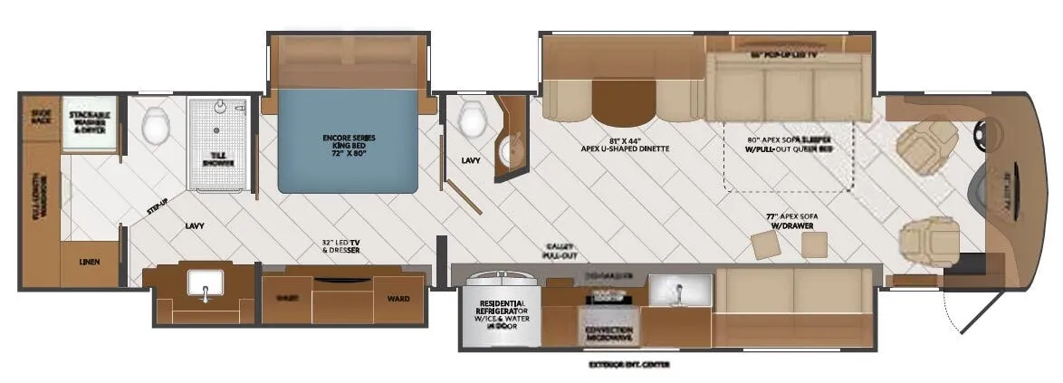 Fleetwood Discovery LXE 44H floor plan