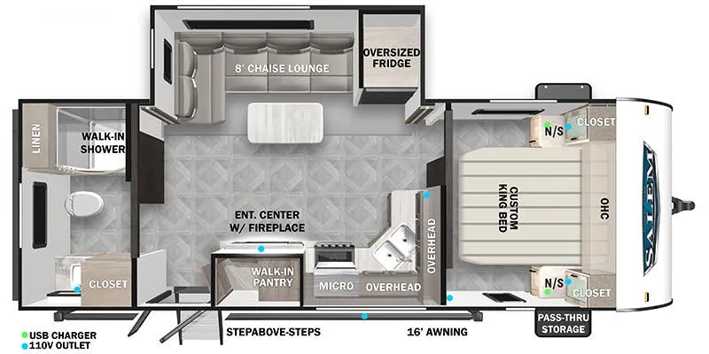 2023 Forest River Salem 22RBS - Floor plan