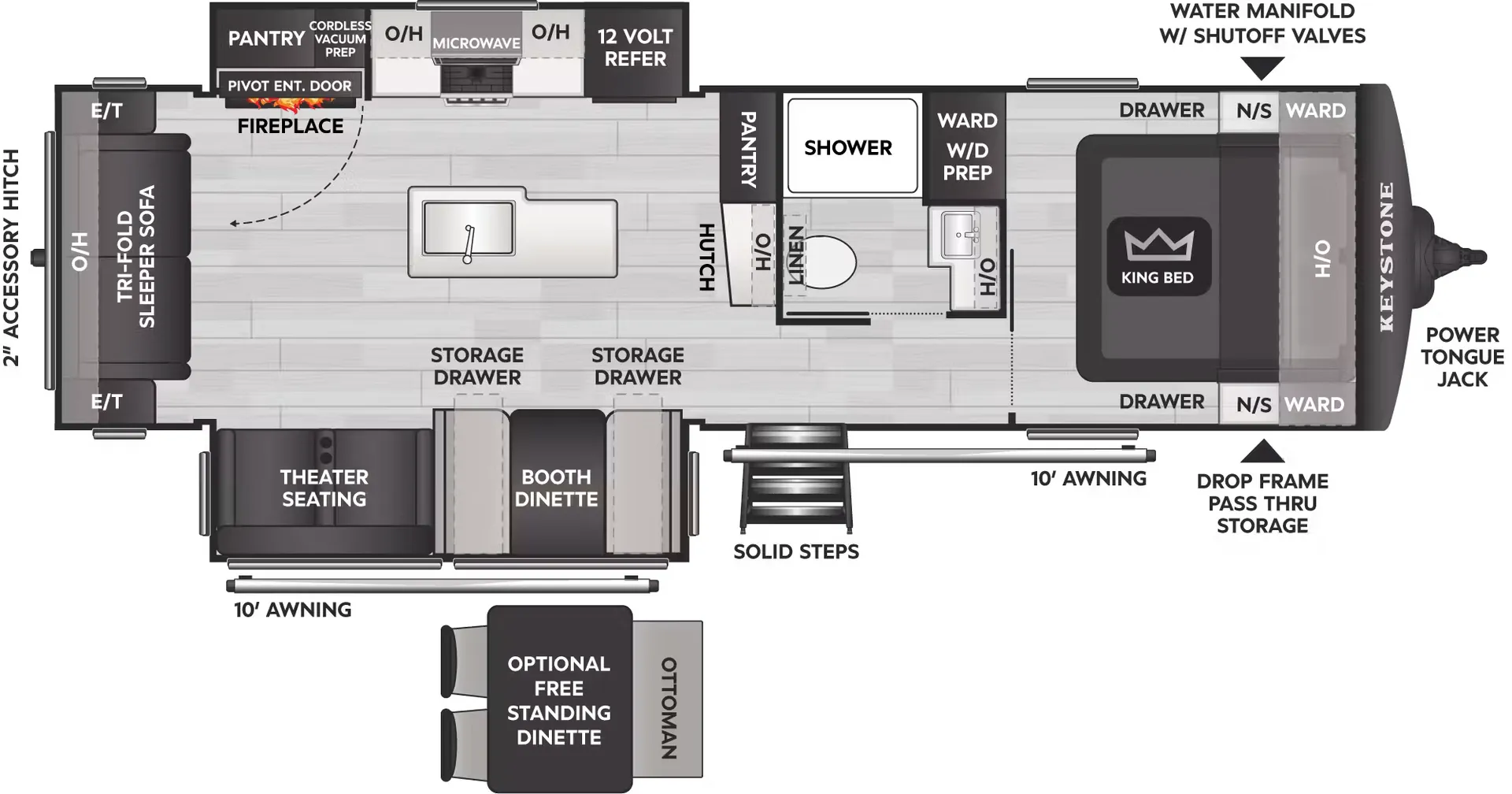 2027 Keystone Cougar Half-Ton 29RLP - Floor plan