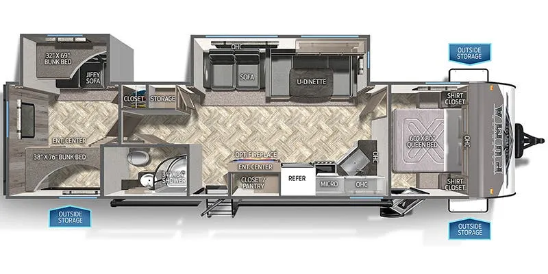 2023 Palomino Puma 31QBBH - Floor plan