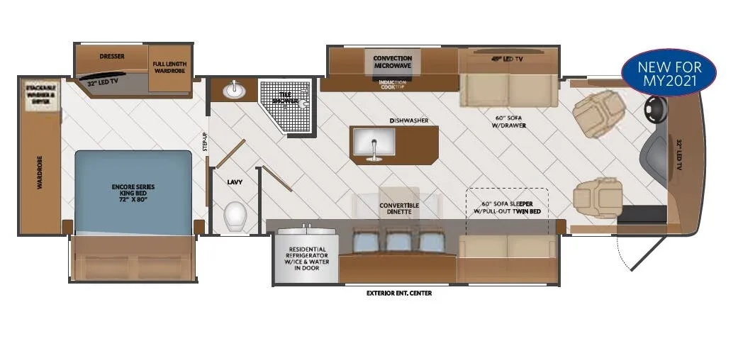 Fleetwood Discovery LXE Anniversary Edition 36HQ floor plan