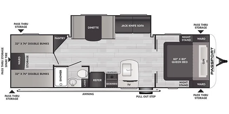 Keystone Passport Classic 284QB floor plan