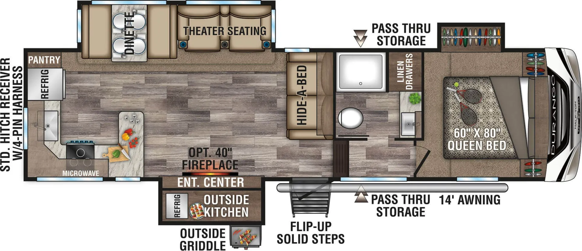 K-Z Durango Half-Ton D256RKT floor plan