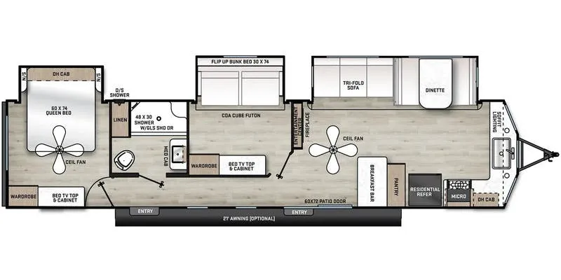 Forest River Aurora 39MBTS floor plan