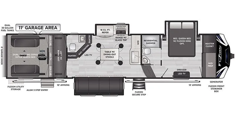 2019 Keystone Fuzion 373 floor plan
