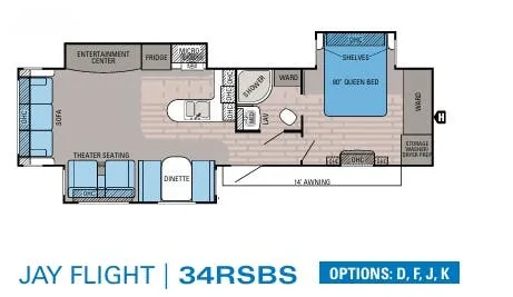 2016 Jayco Jay Flight 34RSBS - Floor plan