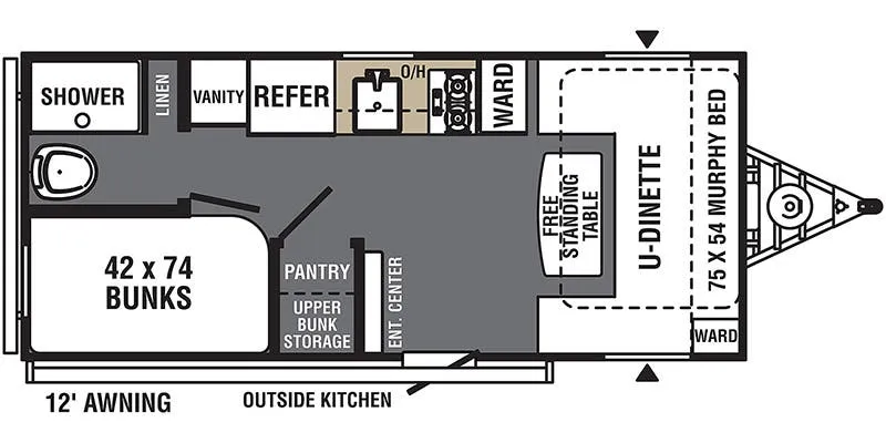Coachmen Clipper Ultra-Lite 182DBU floor plan