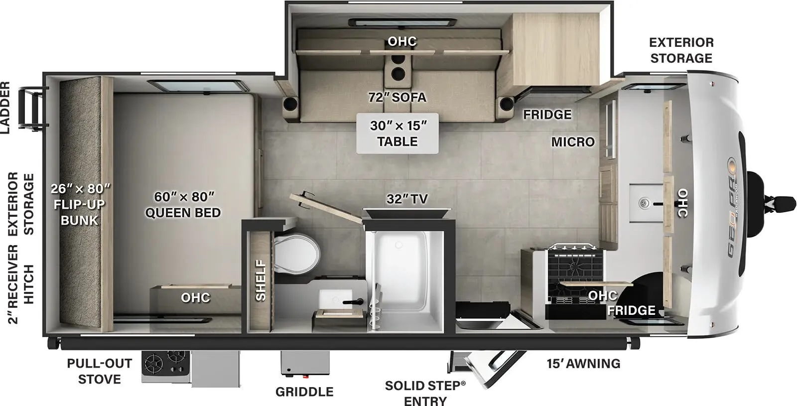 2025 Forest River Rockwood Geo Pro G20FK - Floor plan