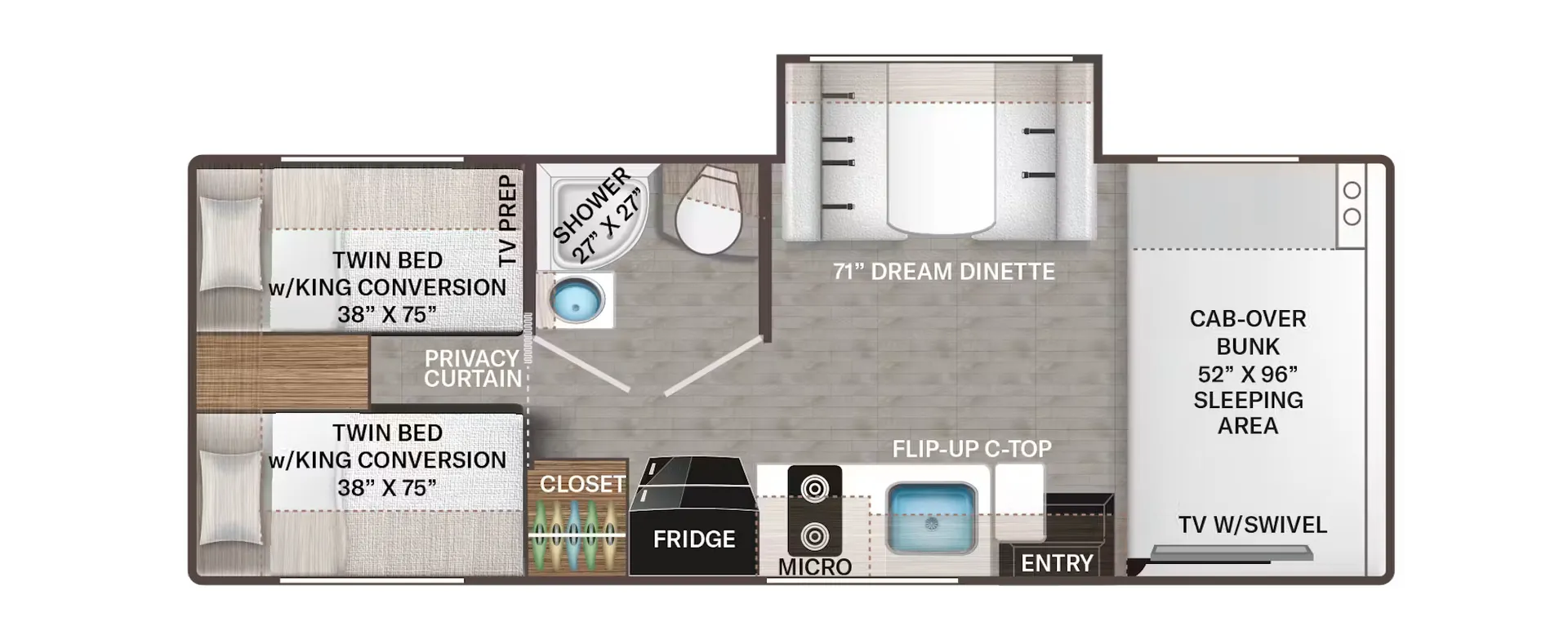 Thor Motor Coach Coleman 25EZ floor plan
