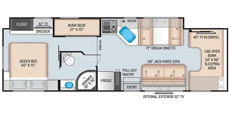 2017 Thor Motor Coach Chateau 31E - Floor plan