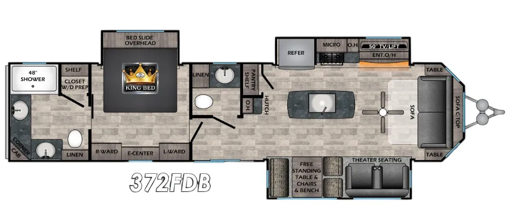CrossRoads Hampton 372FDB floor plan