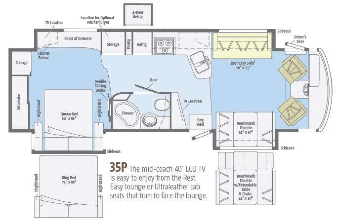 2013 Winnebago Adventurer 35P - Floor plan