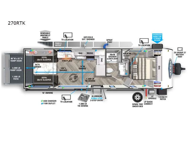 2021 Forest River Salem FSX 270RTK floor plan