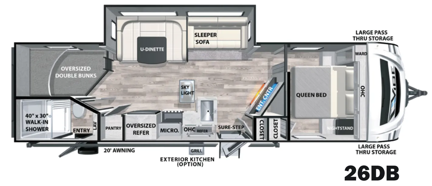 Forest River Vibe 26DB floor plan