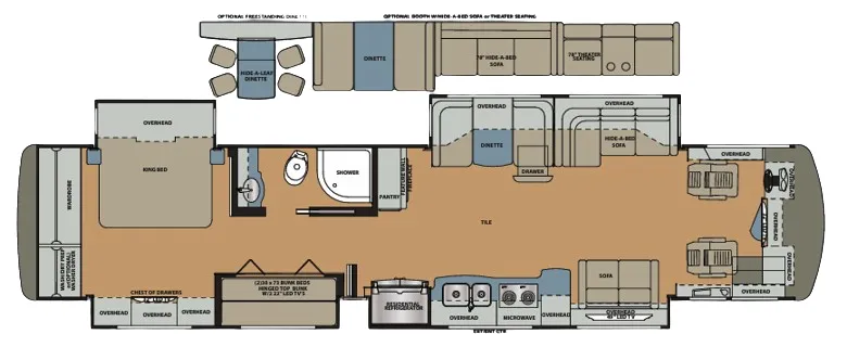 Forest River Berkshire XLT 43B floor plan