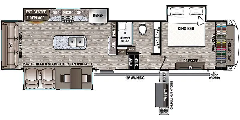 2020 Forest River Cedar Creek Hathaway 34IK floor plan