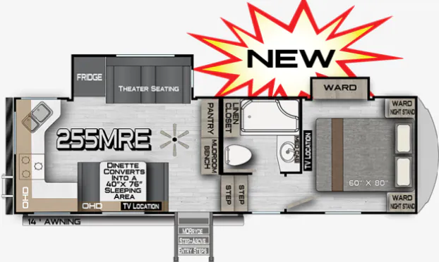Northwood Arctic Fox Rapid 255MRE floor plan