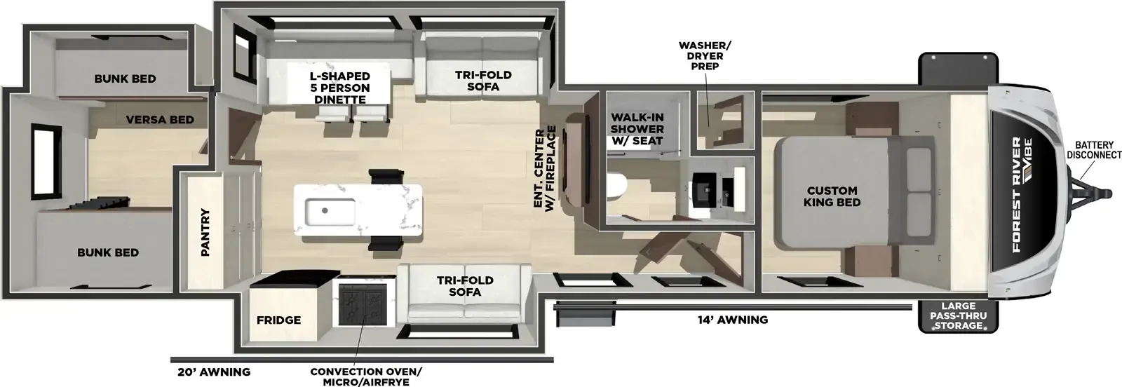 2027 Forest River Vibe 3400BH — Photo 7