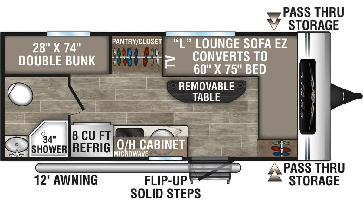 Venture RV Sonic Lite SL160VBH floor plan