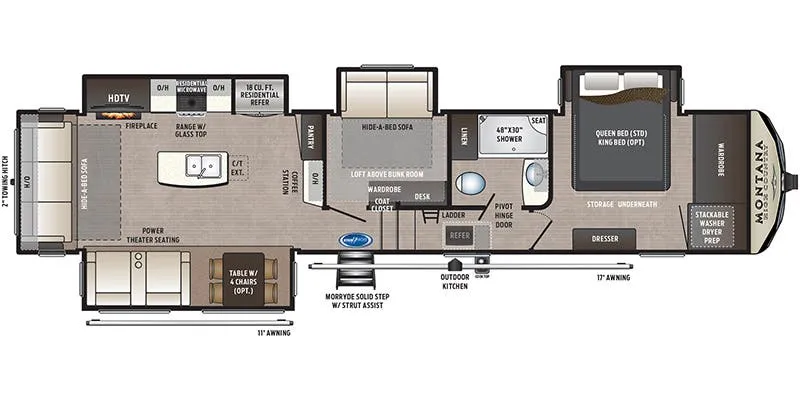 2019 Keystone Montana High Country 385BR floor plan