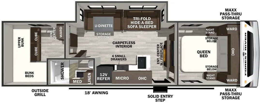 2026 Forest River Wildcat ONE 281QBEDS - Floor plan