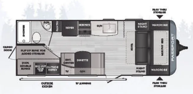 Keystone Passport 219BHWE floor plan