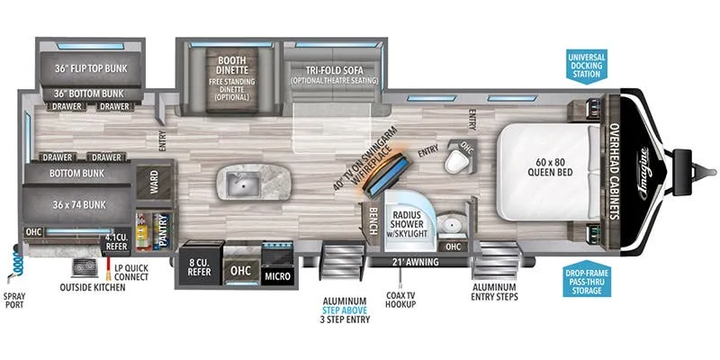 2021 Grand Design Imagine 3250BH floor plan