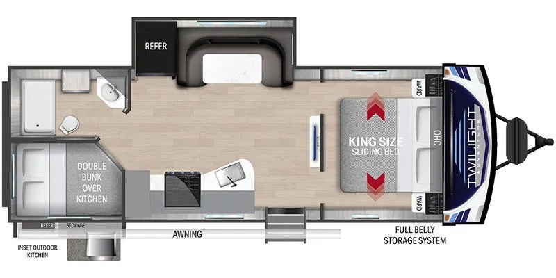 Cruiser RV Twilight TWS 25BH floor plan