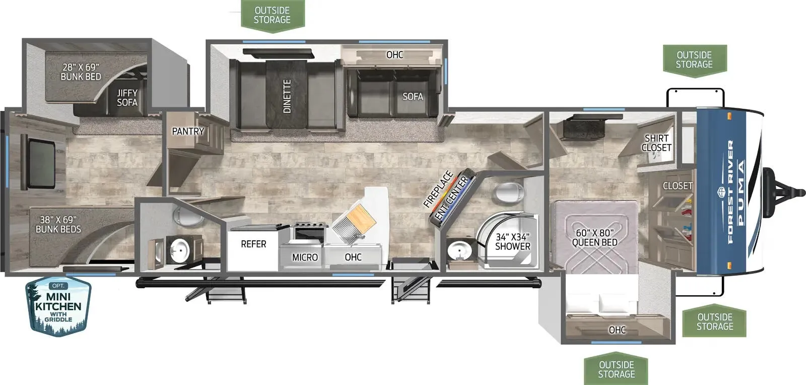 Palomino Puma 32BHQS floor plan