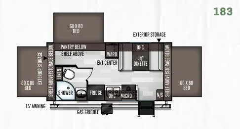 Forest River Flagstaff Shamrock 183 floor plan