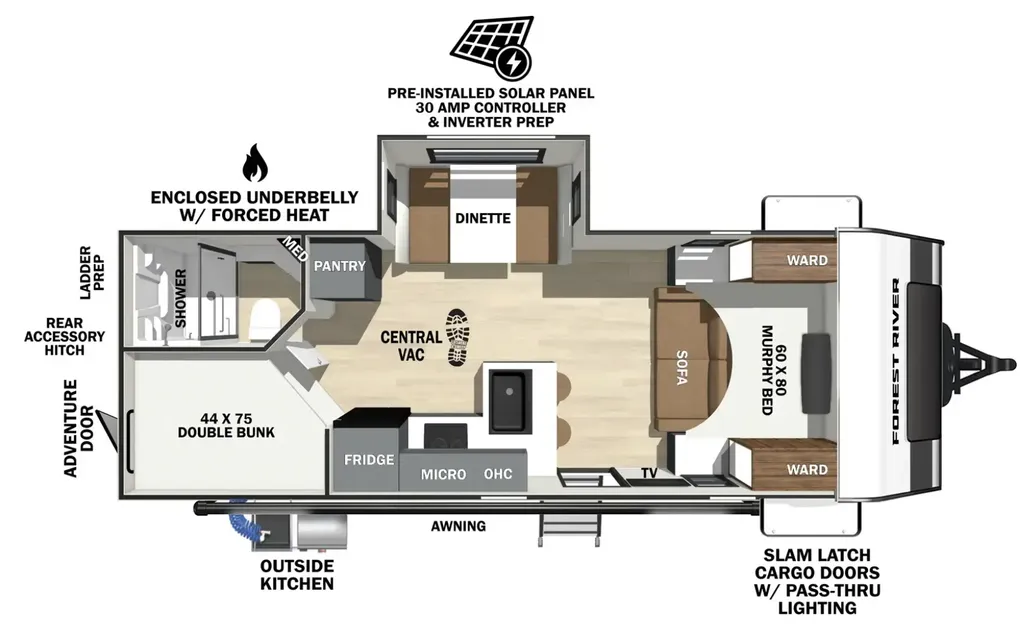 2026 Forest River IBEX 23MBH floor plan