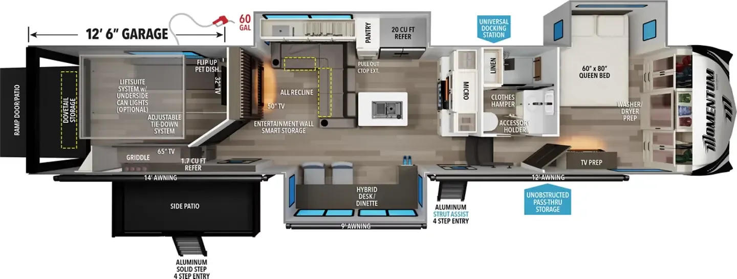 Grand Design Momentum 399M floor plan