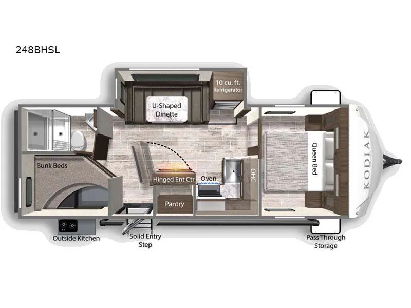 2021 Dutchmen RV Kodiak Ultra-Lite 248BHSL - Floor plan