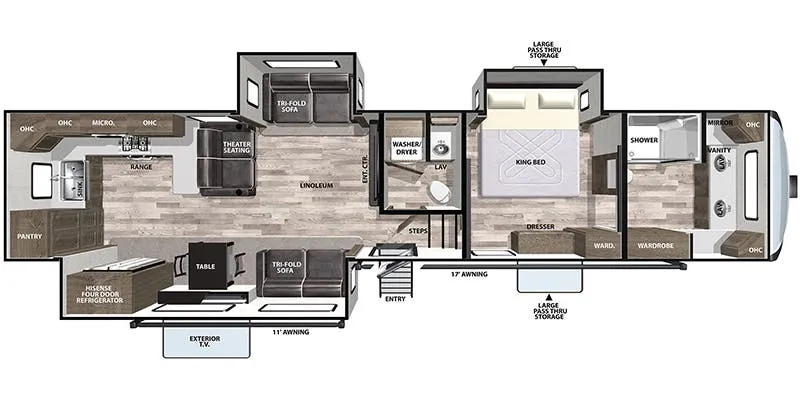 Forest River Cardinal 25th Anniversary Edition 390FBX floor plan