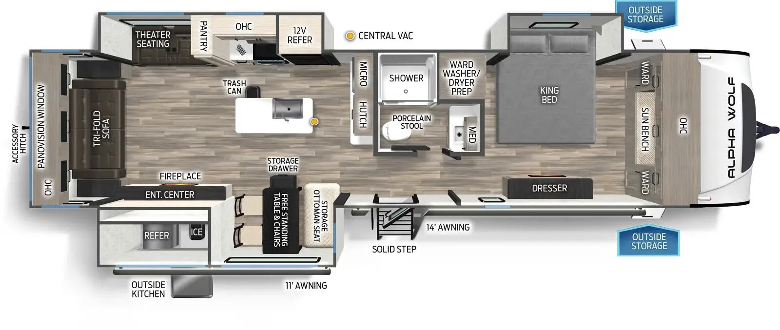 2025 Forest River Cherokee Alpha Wolf 33RL - Floor plan