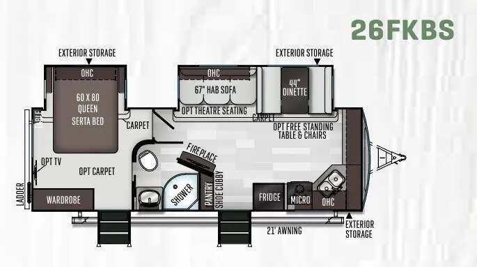 Forest River Flagstaff Super Lite 26FKBS floor plan