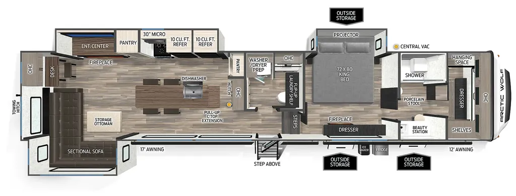 2026 Forest River Cherokee Arctic Wolf 38LEAHG floor plan