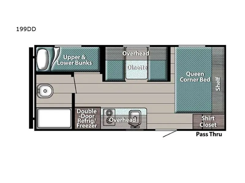 2022 Gulf Stream RV Ameri-Lite Super Lite 199DD - Floor plan