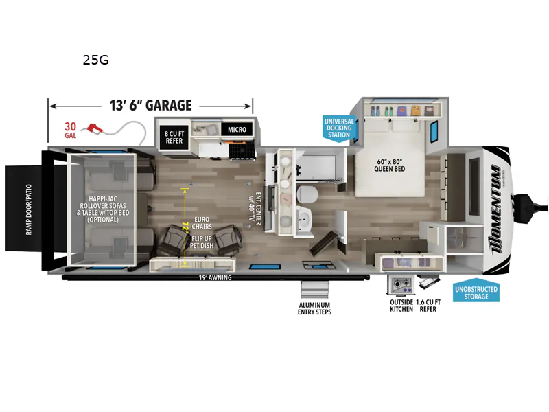 2027 Grand Design Momentum G-Class 25G floor plan