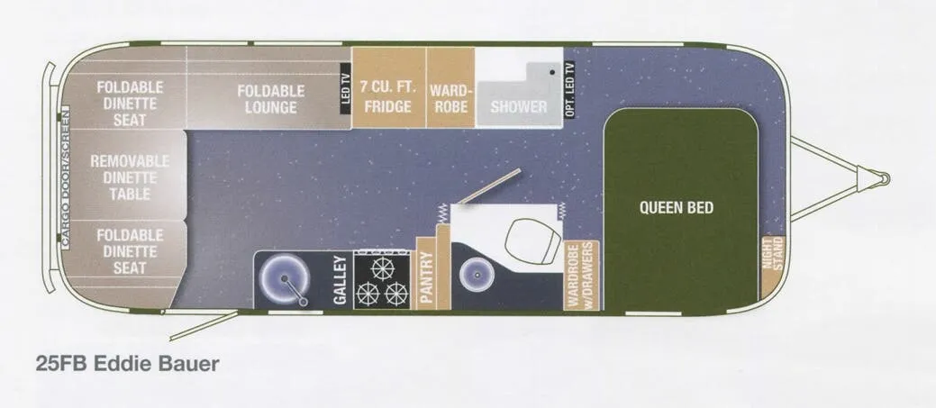 Airstream Eddie Bauer 25FB floor plan