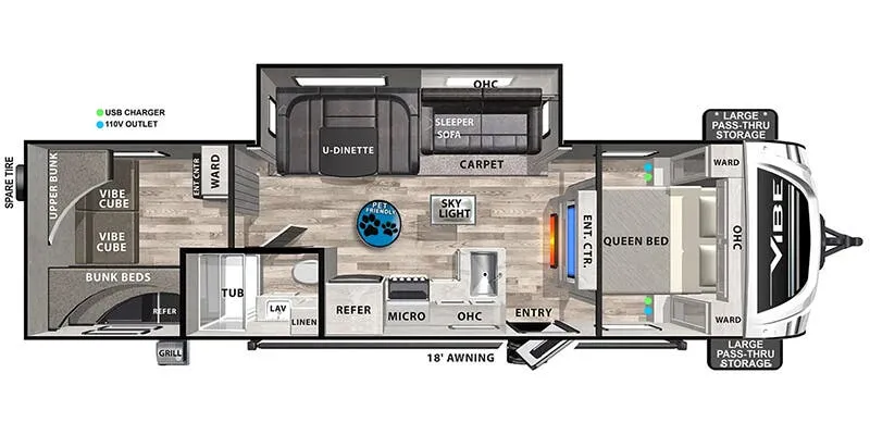 Forest River Vibe West 28QB floor plan