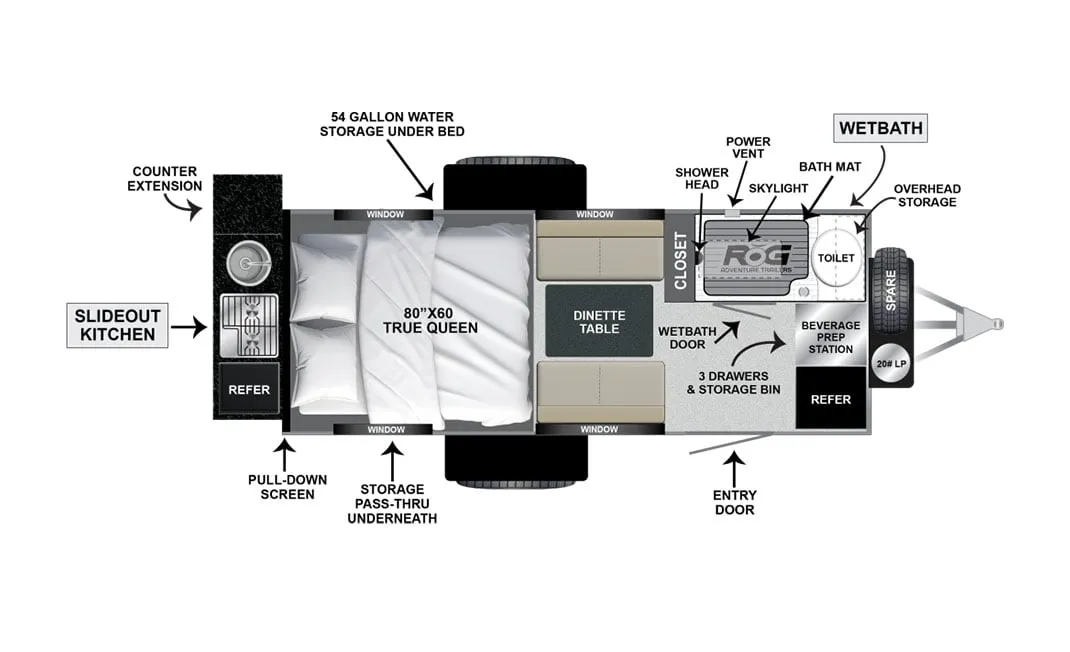 2024 Encore RV ROG 16FB - Floor plan