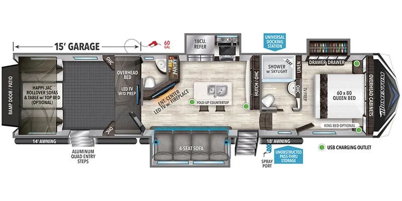 Grand Design Momentum 381M floor plan
