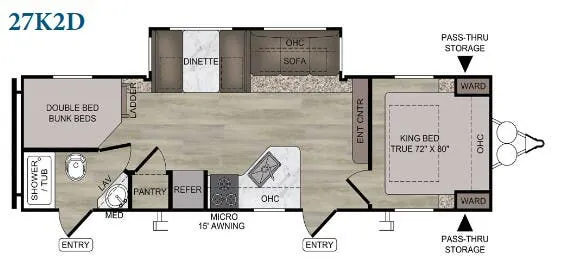 East to West Silver Lake 27K2D floor plan