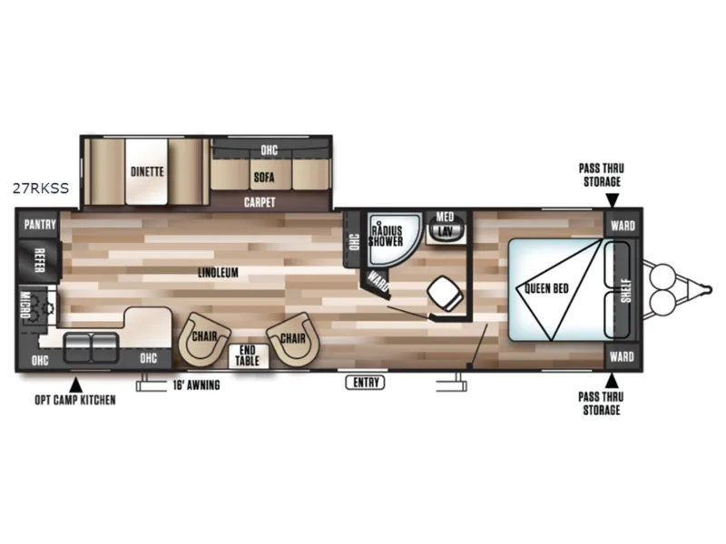 2018 Forest River Wildwood 27RK floor plan
