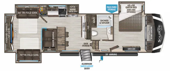 Grand Design Solitude S-Class 3330RE-R floor plan