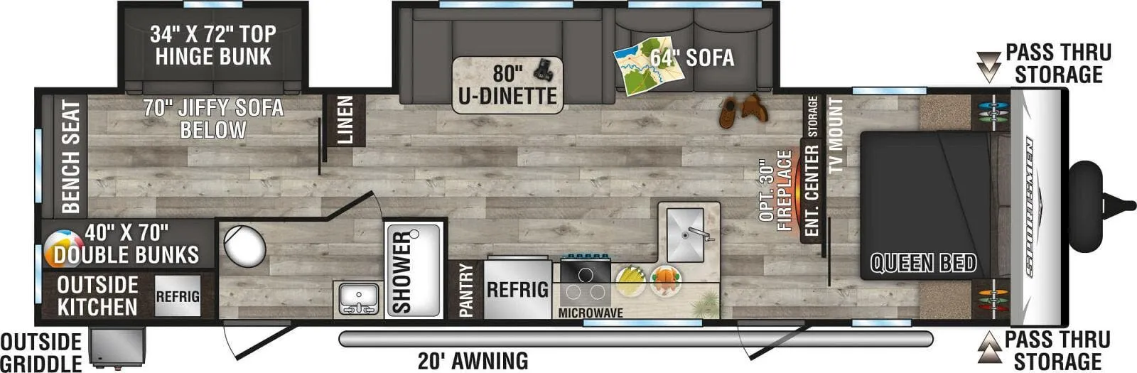 2023 K-Z Rv Sportsmen Se 332BHKSE - Floor plan